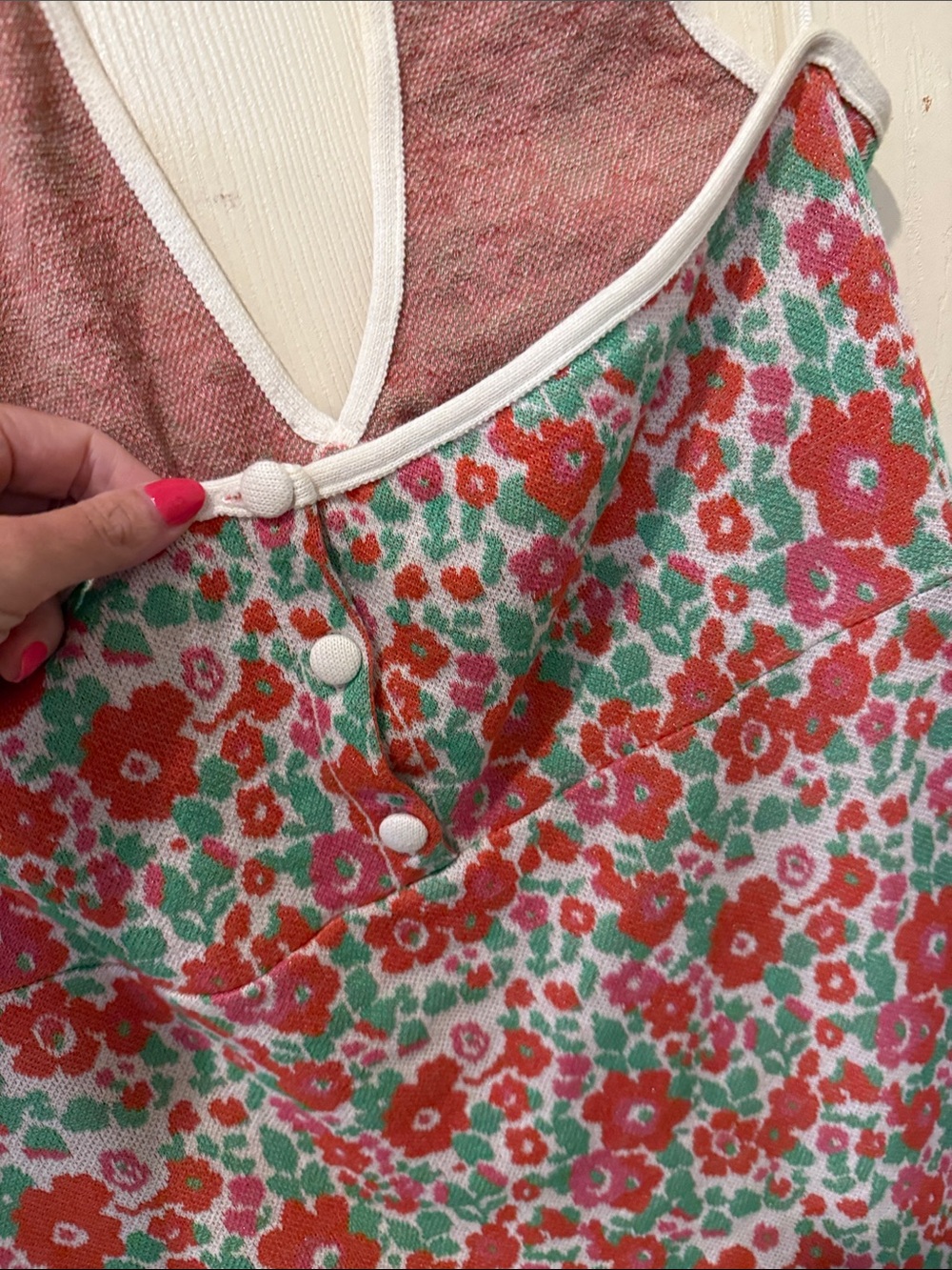 Zara floral knit halter mini dress, large - Picture 7 of 9